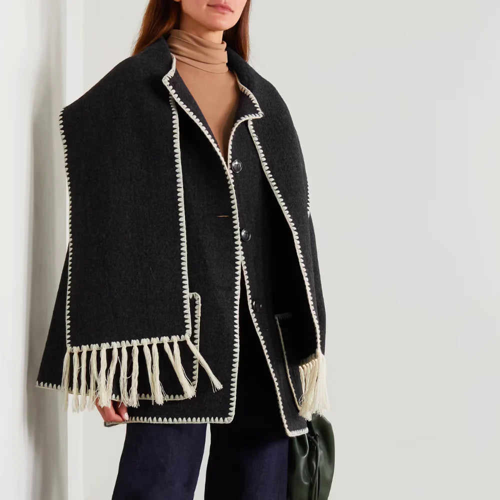Boreal Ridge | Wool-Blend Scarf Coat