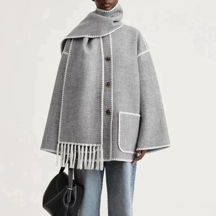 Boreal Ridge | Wool-Blend Scarf Coat