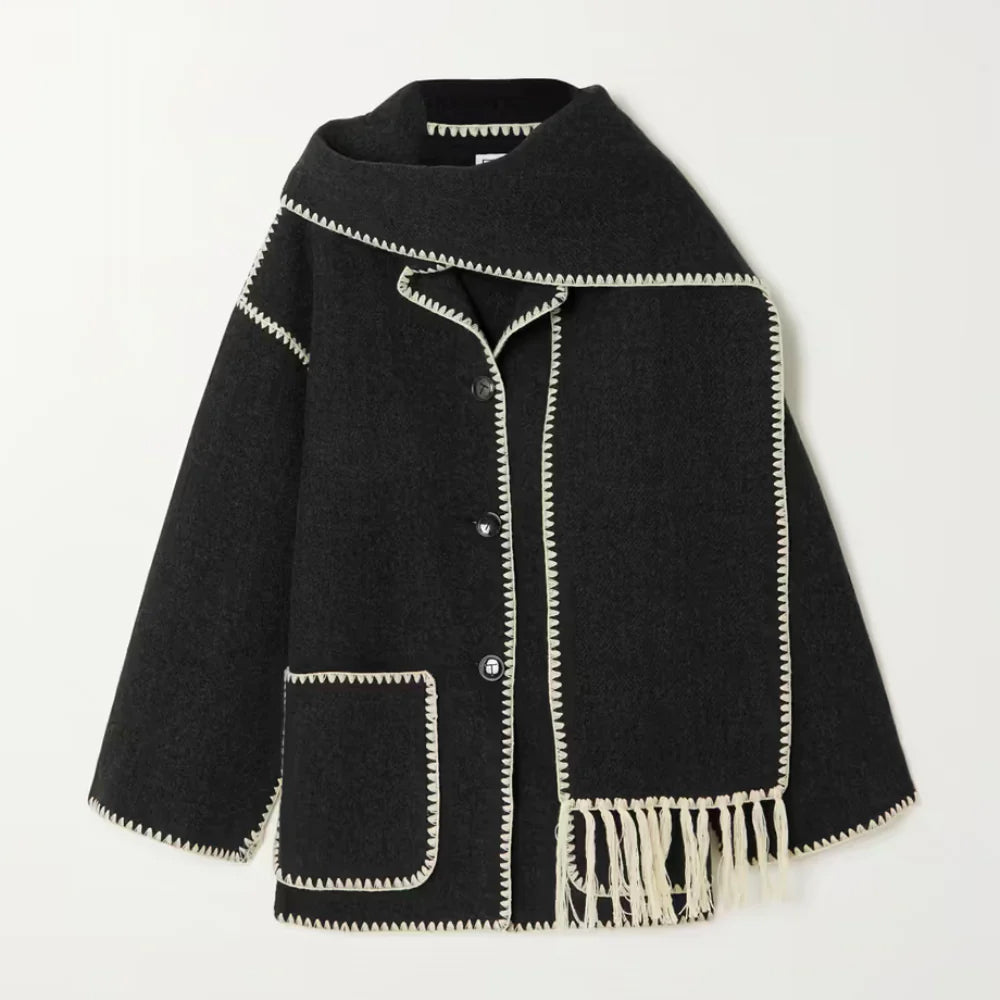 Boreal Ridge | Wool-Blend Scarf Coat