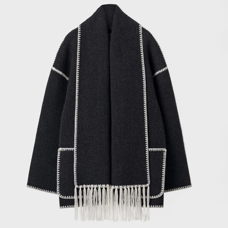 Boreal Ridge | Wool-Blend Scarf Coat